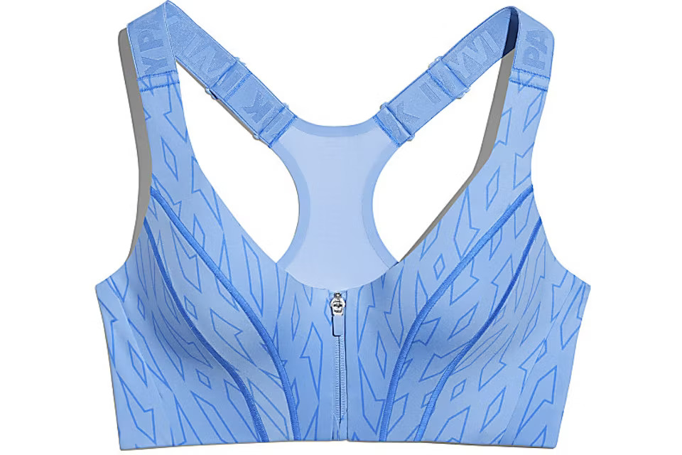 Adidas Ivy Park Monogram Cutout Bra Light Blue — back / heel