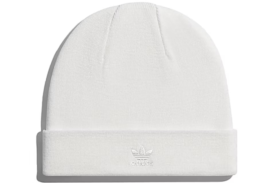 Adidas Ivy Park Cut-Off Logo Beanie White — back / heel