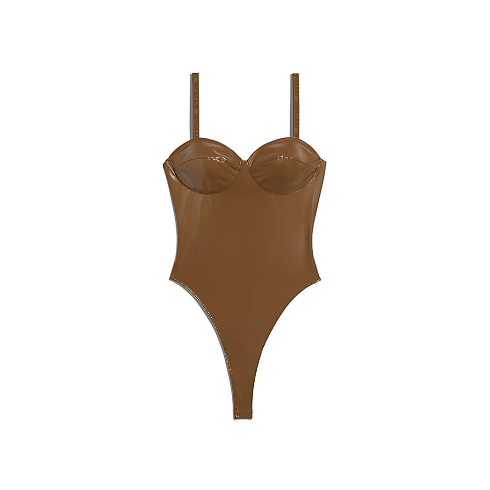 Adidas Ivy Park Latex Bodysuit Wild Brown — main view