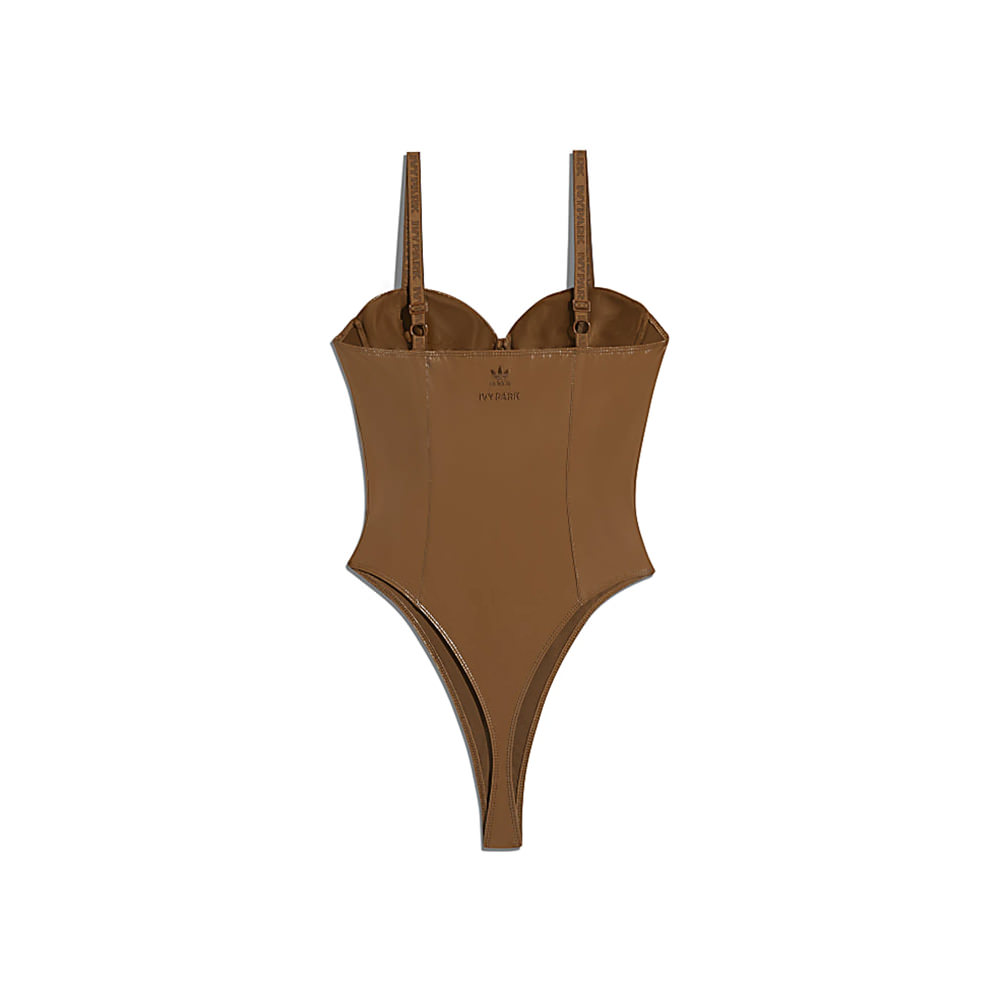 Adidas Ivy Park Latex Bodysuit Wild Brown — back / heel