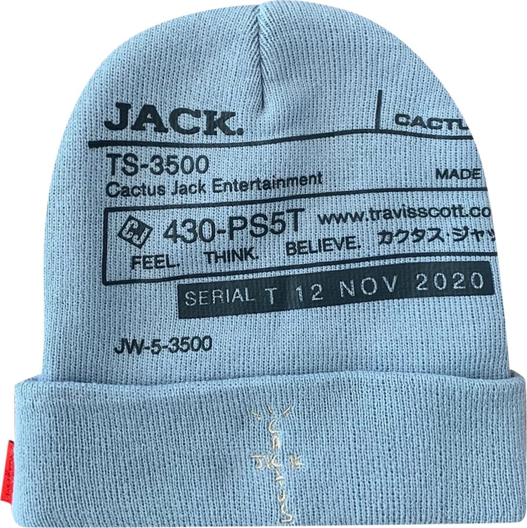 Travis Scott Cactus Jack System II Beanie Blue/White — main view